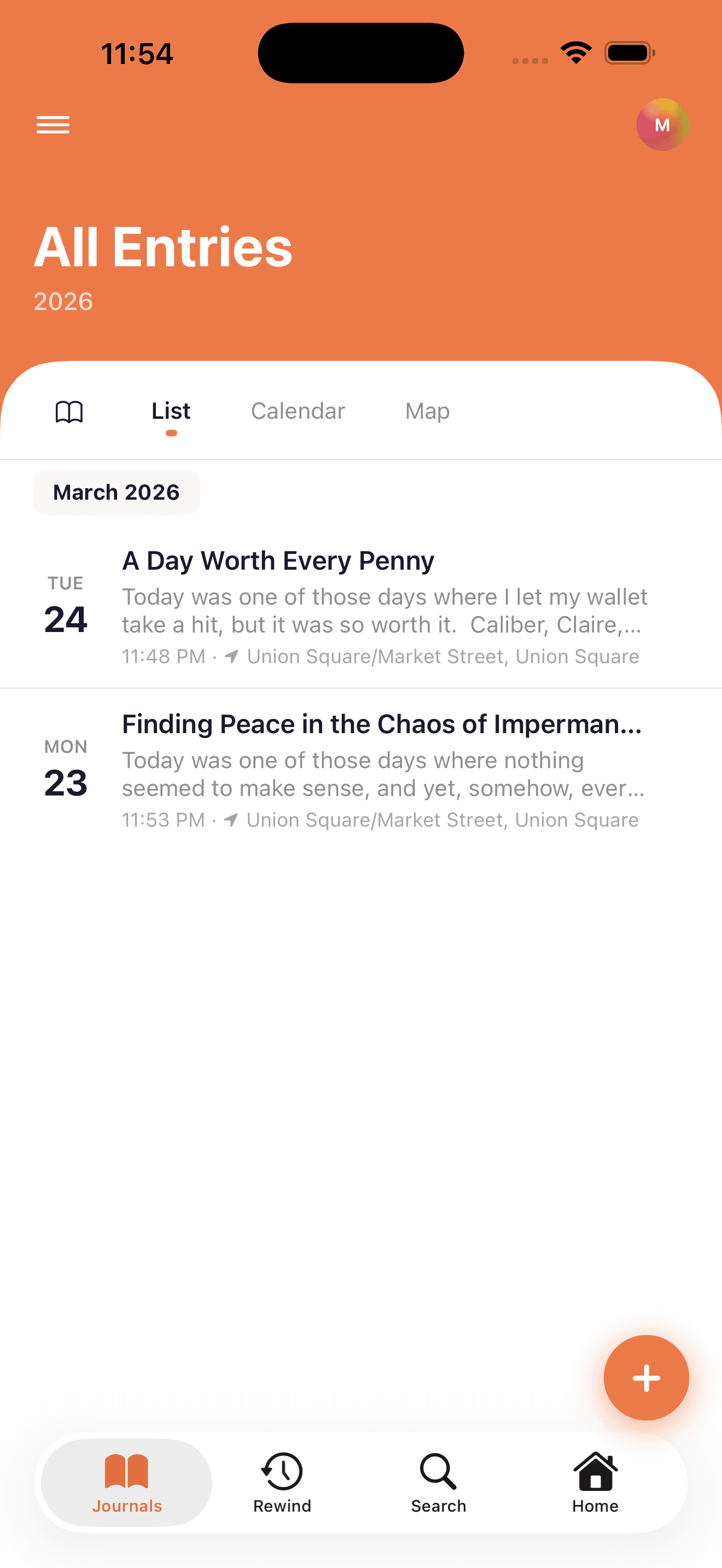 Koink journal — organized